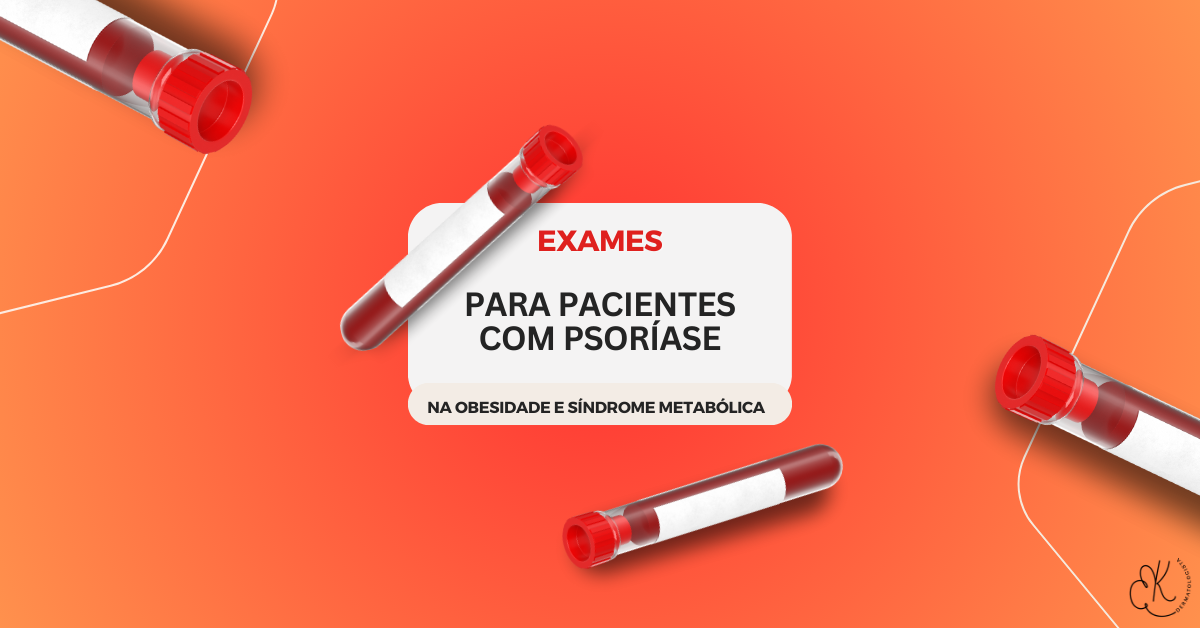 Tubos de sangue ilustrando exames laboratoriais para pacientes com psoríase, obesidade e síndrome metabólica