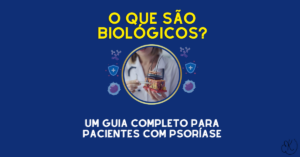 Imagem com médico e elementos gráficos explicando o que são medicamentos biológicos