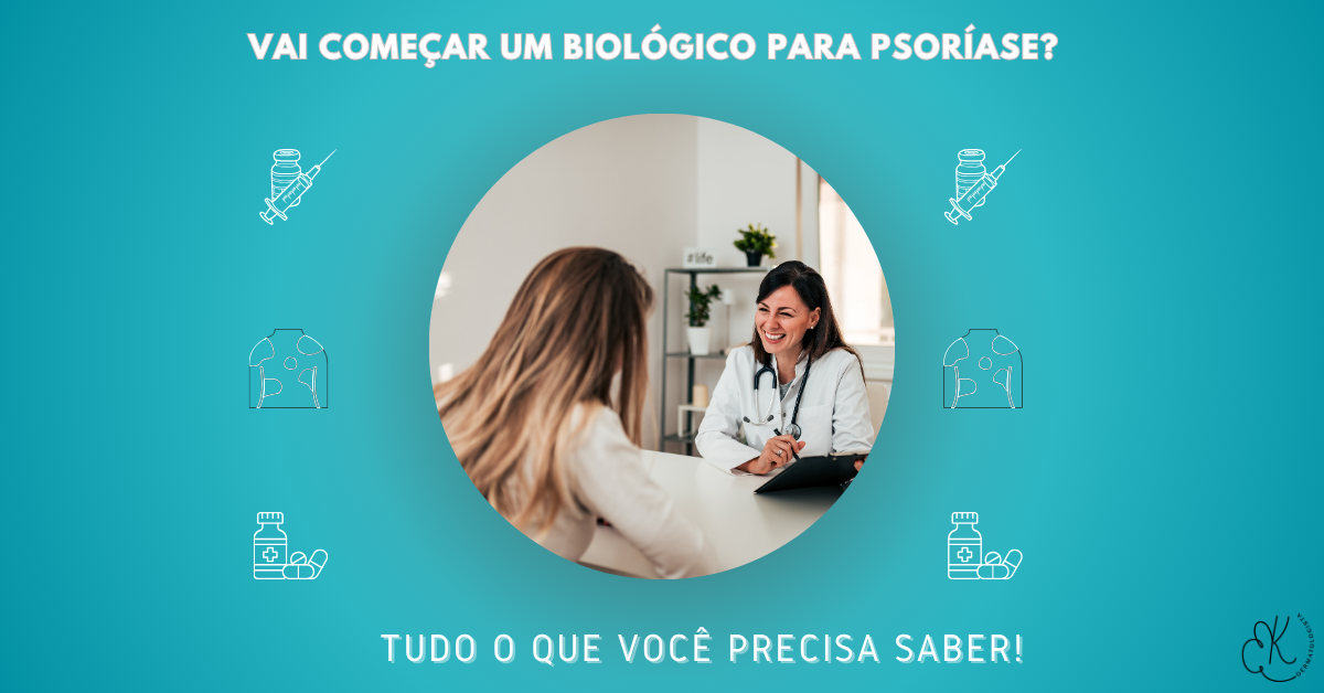 Consulta médica sobre tratamento biológico para psoríase