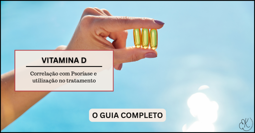 Suplemento de vitamina D em cápsulas representando seu uso no tratamento da psoríase